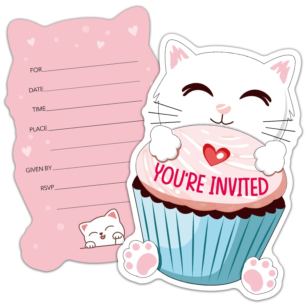 Rzhv 15 Pack White Cat And Meow Cupcake Shaped Fill | Desertcart Seychelles, image size:1000x1000