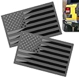 winterrock 2PCS American Flag Emblem Decal Stickers, Embossed 3D Metal American Flag Stickers, 5