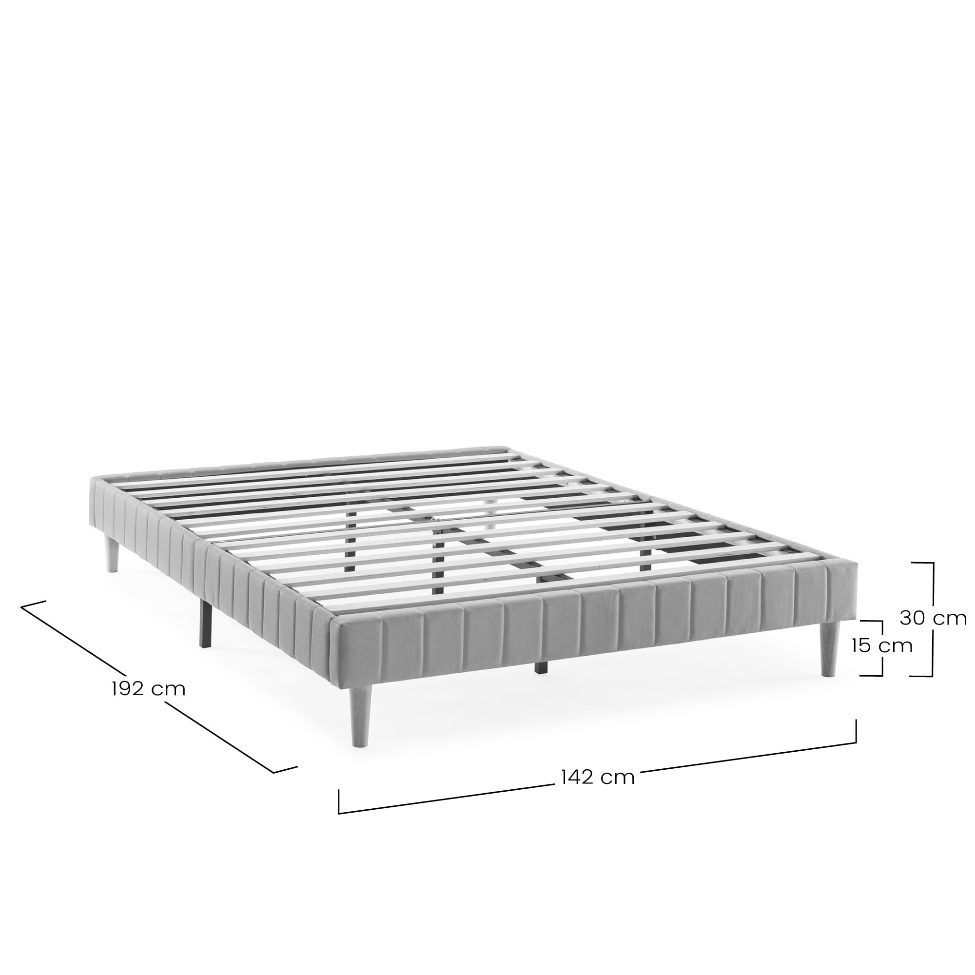 HOMN LIVING Base Imbottita Eris 140x190 cm Beige, 30 cm Altezza
