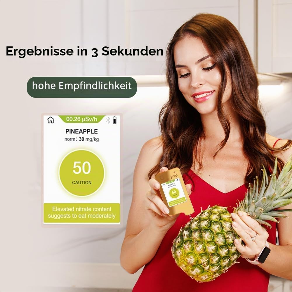 G reentest 6 in 1ECO 5 + Fisch Nitrat Messgeraet Analyzer, Geigerzähler Strahlungsdetektor, TDS PPM Wasserprüfgerät, Tester für Gemüse, Obst, Fisch und Fleisch
