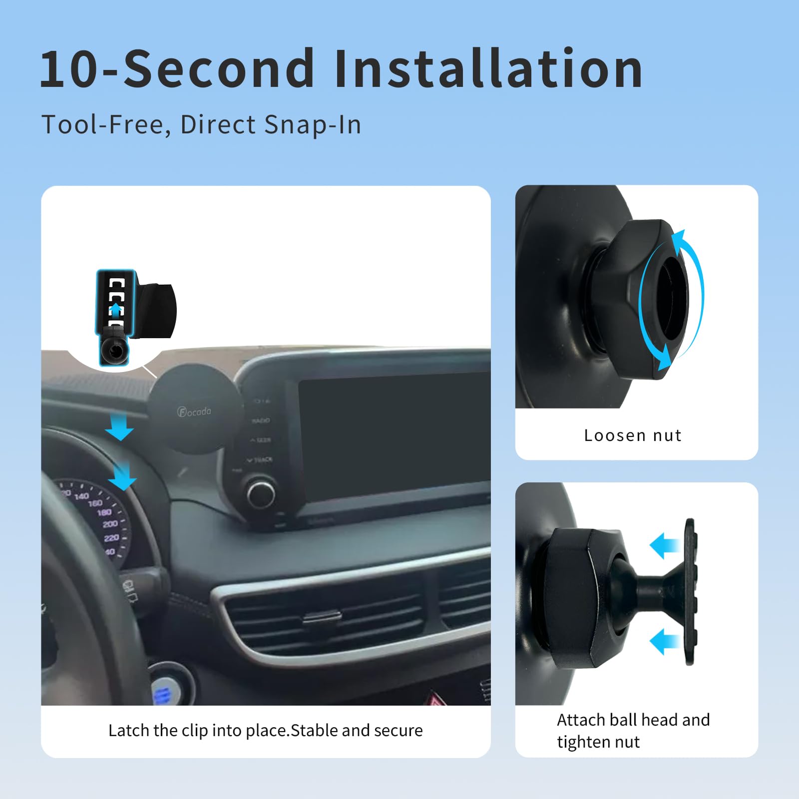 Soporte para teléfono de coche para Hyundai Tucson 2019-2021, específico para vehículo, soporte para teléfono MagSafe, soporte para salpicadero de rotación de 360°, soporte magnético para teléfonos