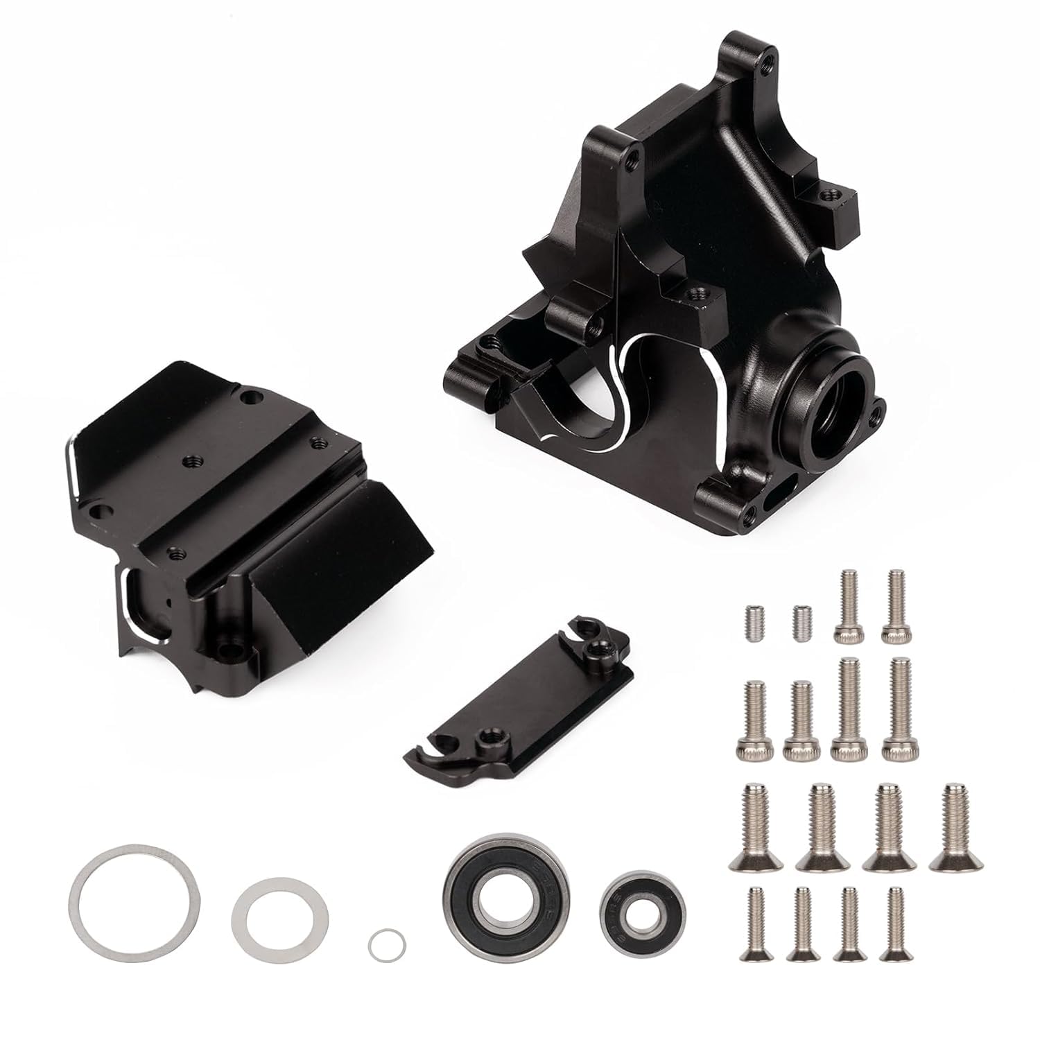 Aluminum Gearbox Case Set HD for 6S ARRMA 1/8 Kraton/Notorious/Outcast/Talion/Typhon 1/7 Mojave/Felony/Infraction BLX RC Car Alloy Diff Gearbox Housing, Differential AR310854 (Black 6061 Aluminum)