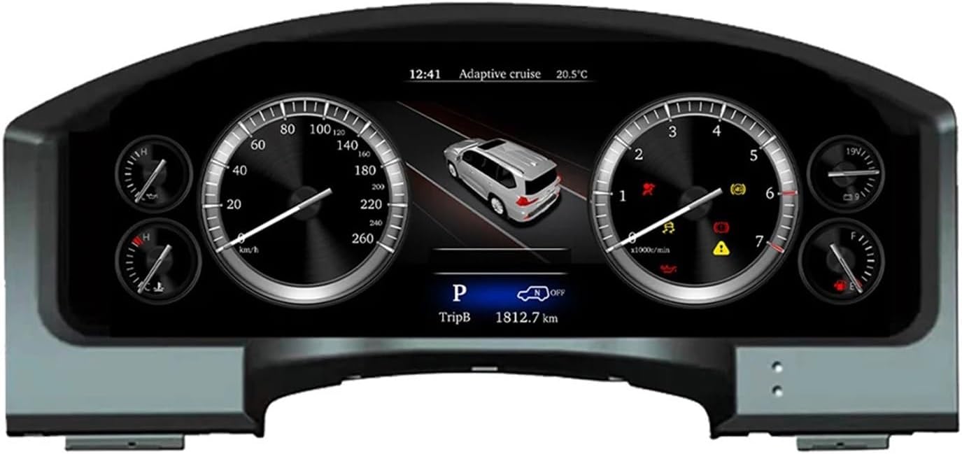 12.3" Digital Instrument Cluster Speedometer Compatible with Land Cruiser LCD Dashboard Car Cockpit Digital Dashboard Cluster