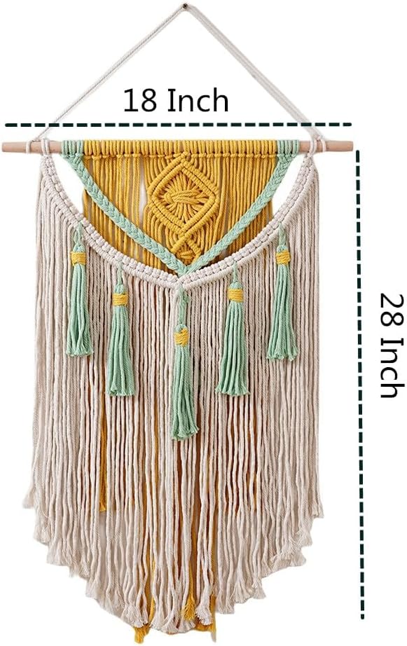 BMIDRUT Macrame Wall Hanging Boho Home Decor Handmade Macrame Tapestry Woven Decoration for Bedroom Living Room Apartment Dorm Gallery 18x28 Inch (B)