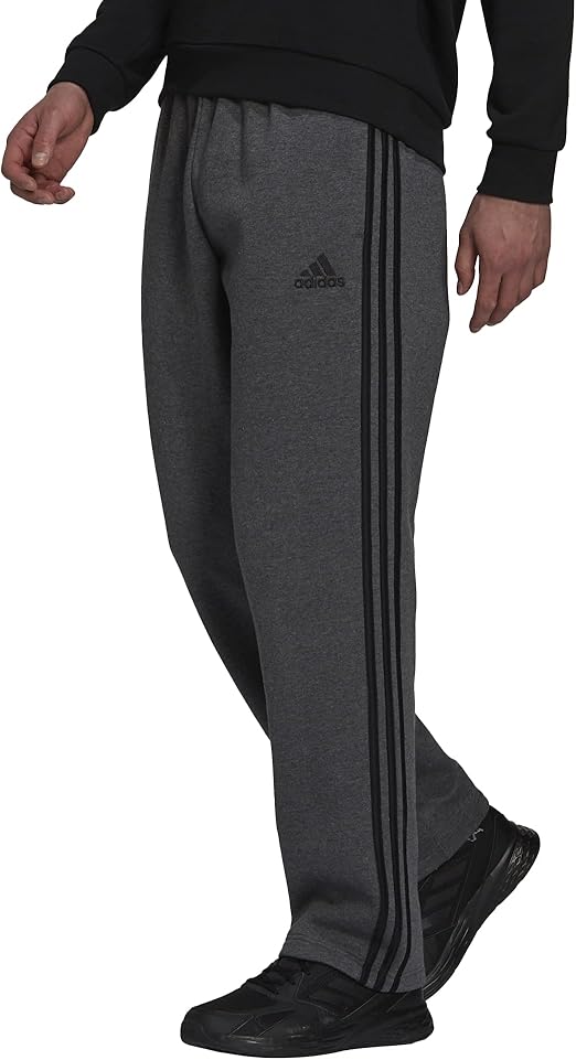 adidas Men's Essentials Fleece Open Hem 3Stripes Pants