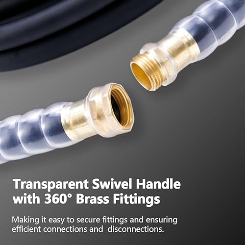 Miniatura 3 de Manguera de jardín de alta calidad resistente de 75 pies x 58 pulgadas, 300 PSI de trabajo, 1000 PSI, manguera de agua con mango giratorio