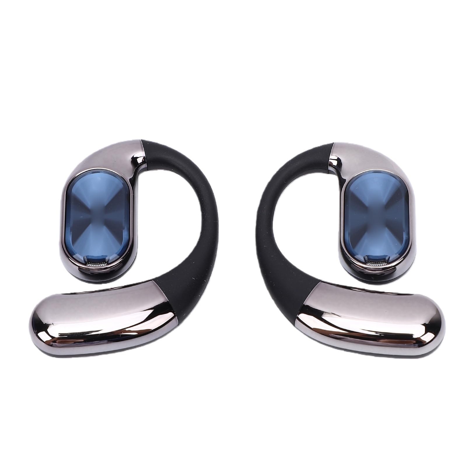 Fockety Écouteurs Bluetooth, écouteurs à Crochet d'oreille à Double Pliage avec Bluetooth 6.0 IPX5, Pilotes de Conduction d'air étanches de 14,2 Mm, pour la Course à Pied, (Black)
