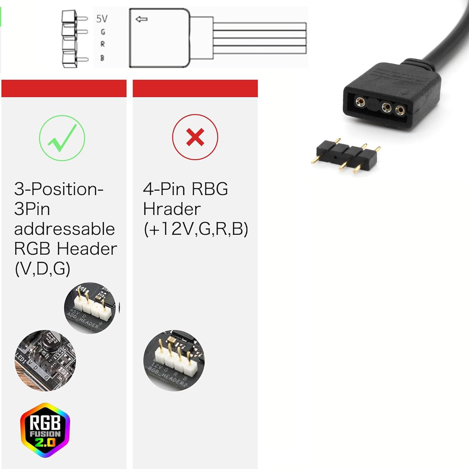 LANMINGLEL Splitkabel ARGB 5V 1 bus naar 2 stekkers, 3-pins verlengkabel voor uitbreiding van computer, pc, fans en LED-serie, 3-pack