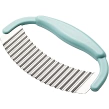 Crinkle Cutter with Ergonomic Grip Handle, Rust Resistant Heavy Duty Stainless Steel Large French Fries Cutter,Kitchen Tools,Wavy French Fries Cutter for Potatoes,Carrot,Vegetable,Veggies