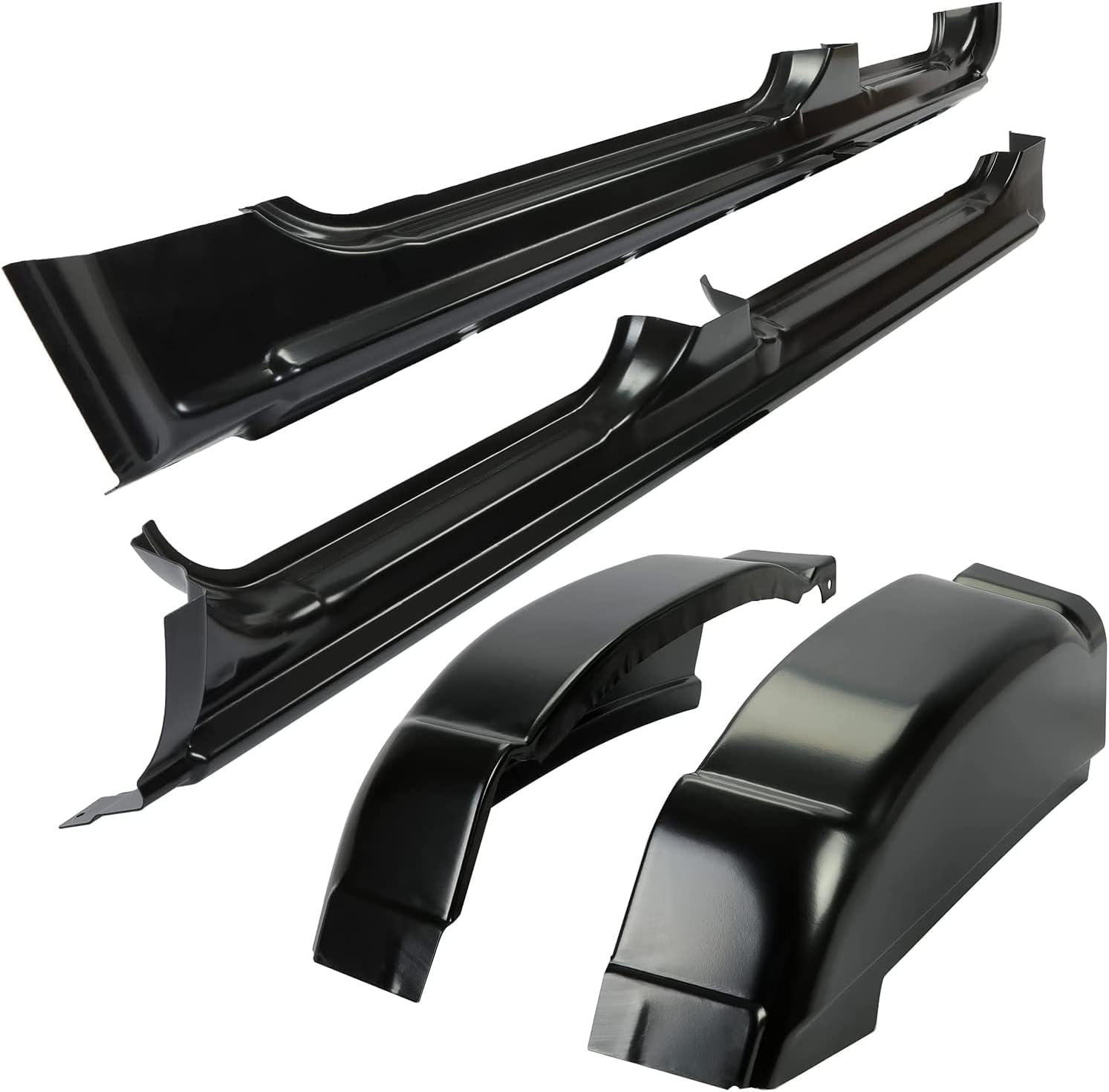HECASA Outer Rocker Panels & Cab Corners Compatible with 1999-2007 Chevy GMC Silverado Pickup 4 Door Crew Cab Pair Replacement (3 Packages)