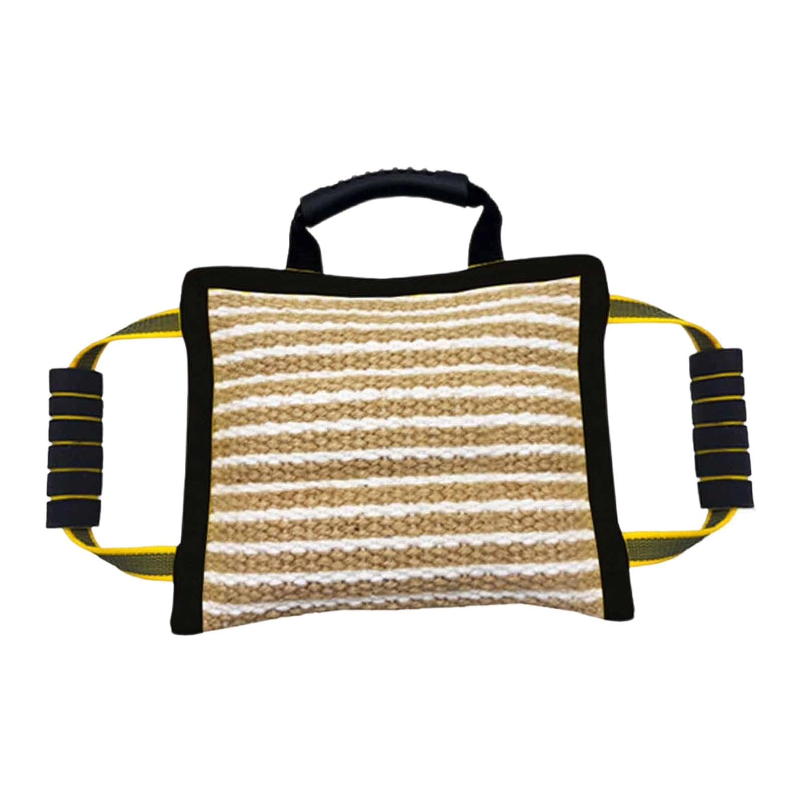 Qianly Almohada Mordedora para Perros Fabricada en Yute Fuerte con Mango para Control Seguro Ideal para Entrenamiento Interactivo Ayuda en Obediencia y, Negro
