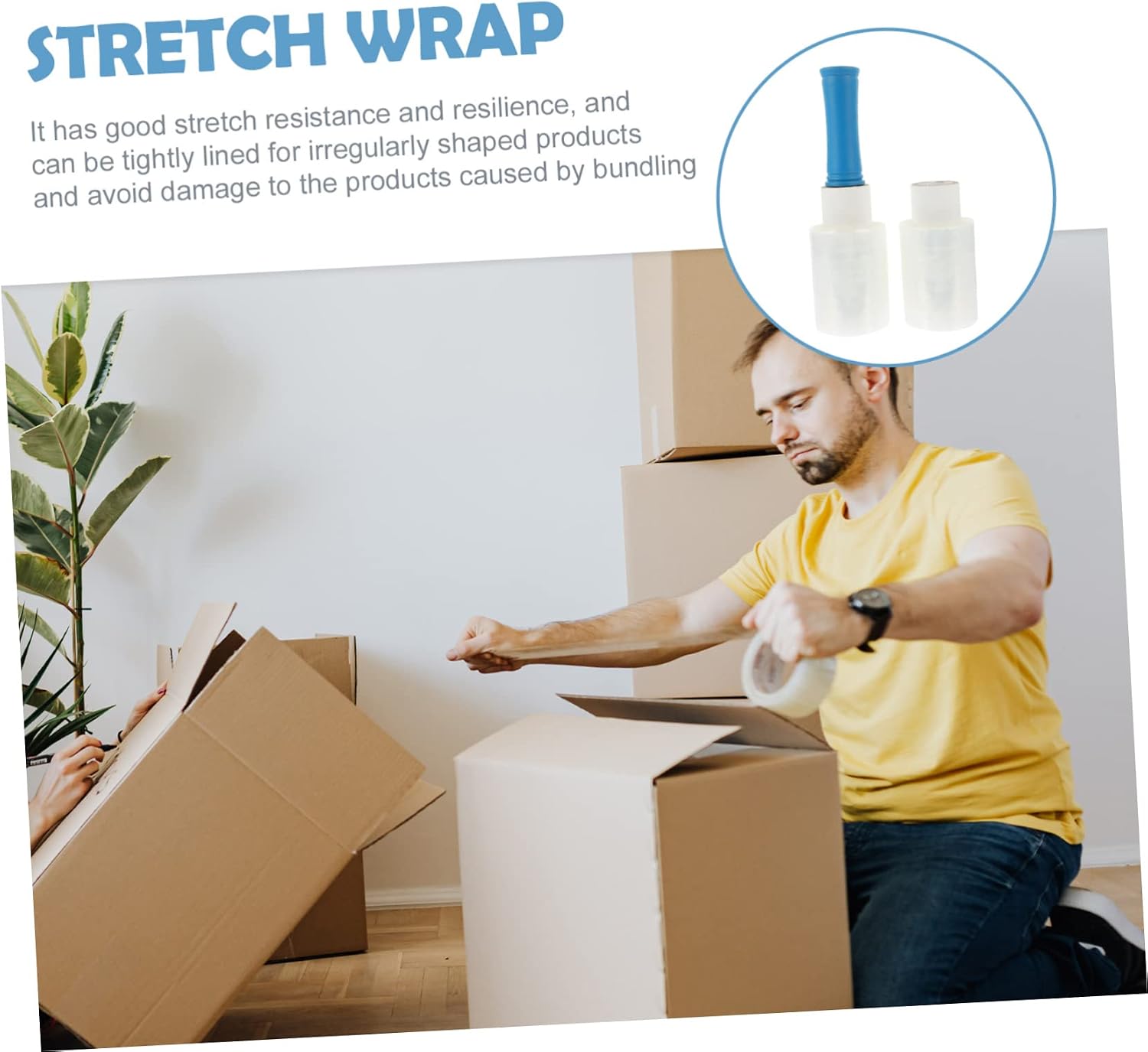 Handheld Stretch Wrap Film Refill Rolls Self Adhesive Industrial
