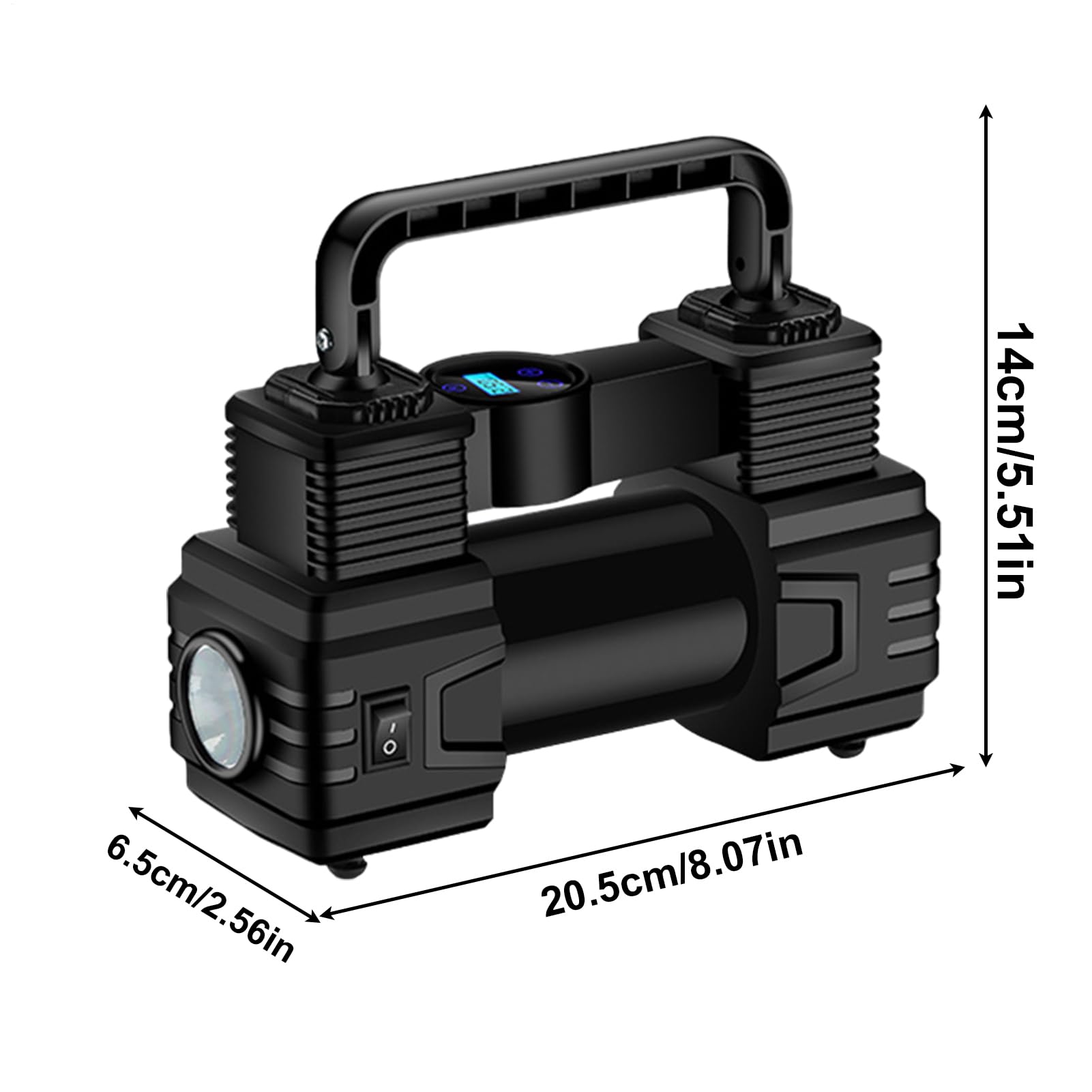 Compressore d'aria portatile, portatile, pompa ad aria digitale elettrica, per auto, moto, auto, camion, strada, materasso da uomo