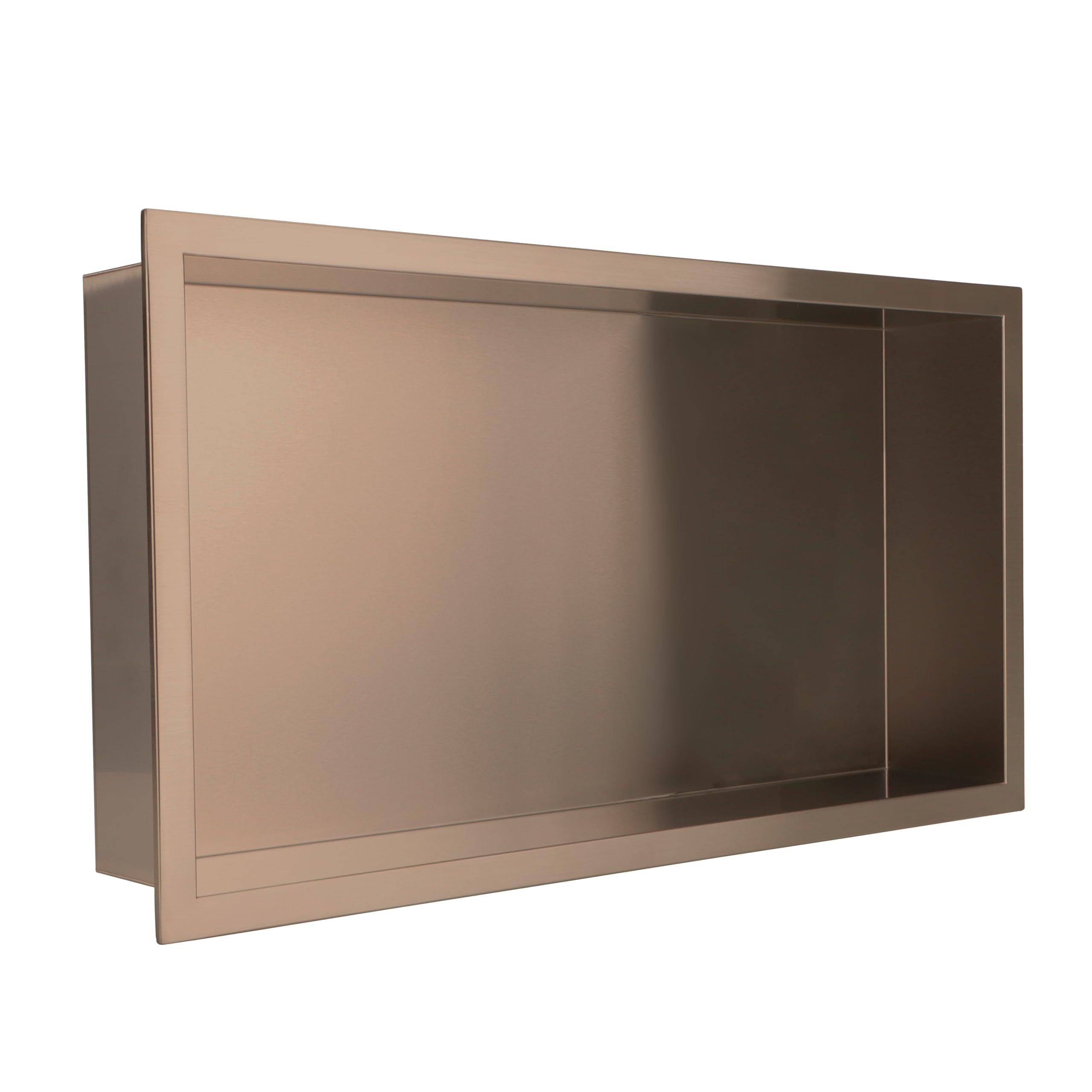 Valve Kings 600 x 300mm Brushed Bronze Shower Niche Rectangle Sleek Recessed Bathroom Wetroom Shelf Pre-Built 100% Waterproof Easy Install
