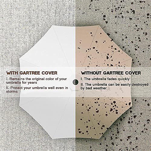 Gartree Patio Umbrella Cover, Waterproof Outdoor Umbrella Cover For 9-11 Feet Umbrellas, With Zipper, Cinch, Buckle, And A Rod, 420D Oxford Fabric, Brown #TOP3