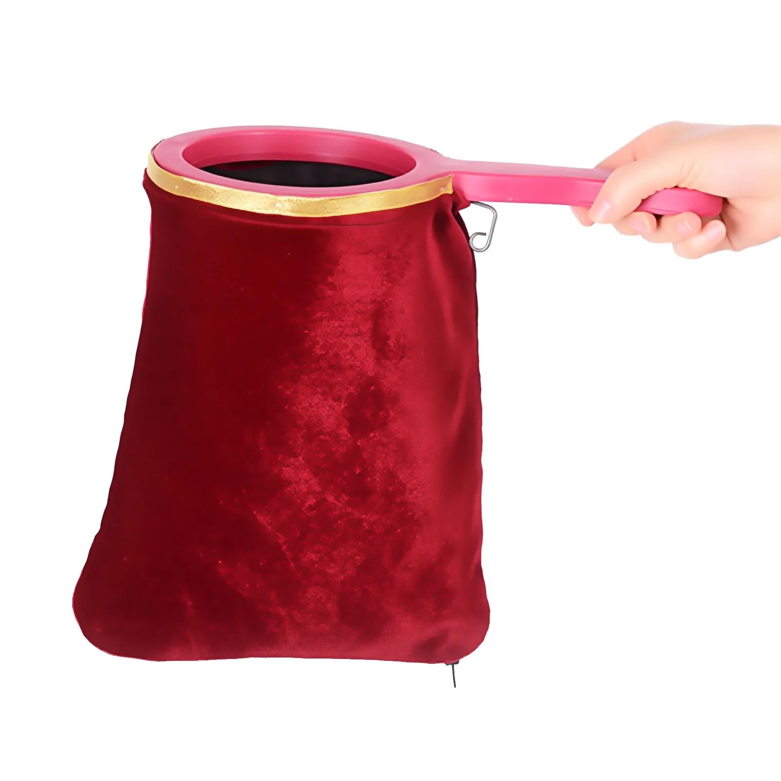 HAICN Magic Tricks Bag Twisting Handle Make Things Appear with Magic Disappear Red Trick Pouch Stage Prop Accessories for Performance Magician Stage Performance.