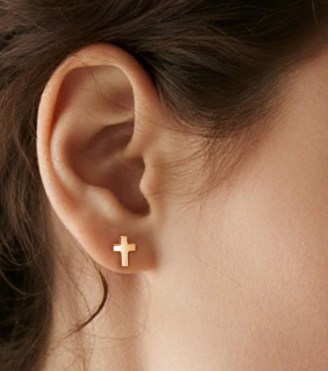 Limerencia Titanium Stud Earrings - Hypoallergenic Earrings for Women Men Sensitive Ears - Minimalist Jewelry Flatback Cross Bolt Cartilage Earrings - Image 6