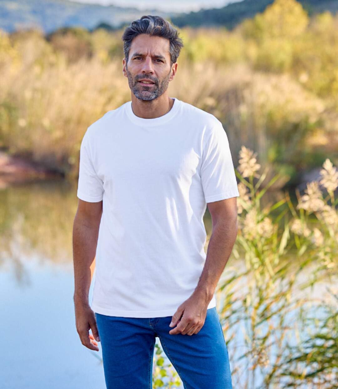 ATLAS FOR MEN -Pack de 6 Camisetas Hombre Manga Corta - Tshirt Suave - Camisetas Estilo Casual - Verano - Ropa Básica - Disponibles en Tallas Grandes de la M hasta 5XL