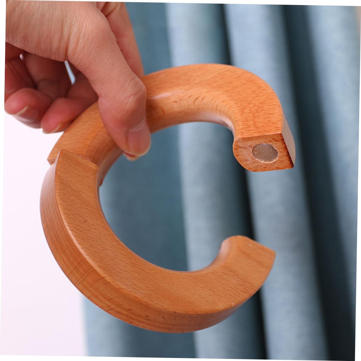 Cabilock 6 Pièces Boucle De Rideau en Bois Boucle Décorative De Rideau Embrasse De Magnétique e De pour La Maison e D'Embrasse De en Bois pour