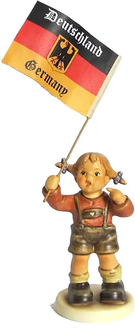 MI Hummel Spring Party Figurine with Flag - Original Hummel Beeldjes Catalogus