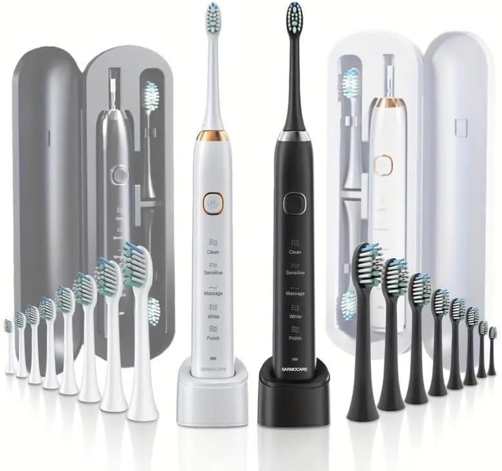 Cepillo de dientes eléctrico Sonic para adultos con 5 modos de limpieza, temporizador inteligente de 2 minutos, batería de larga duración de 60 días, cepillo de dientes recargable con cerdas