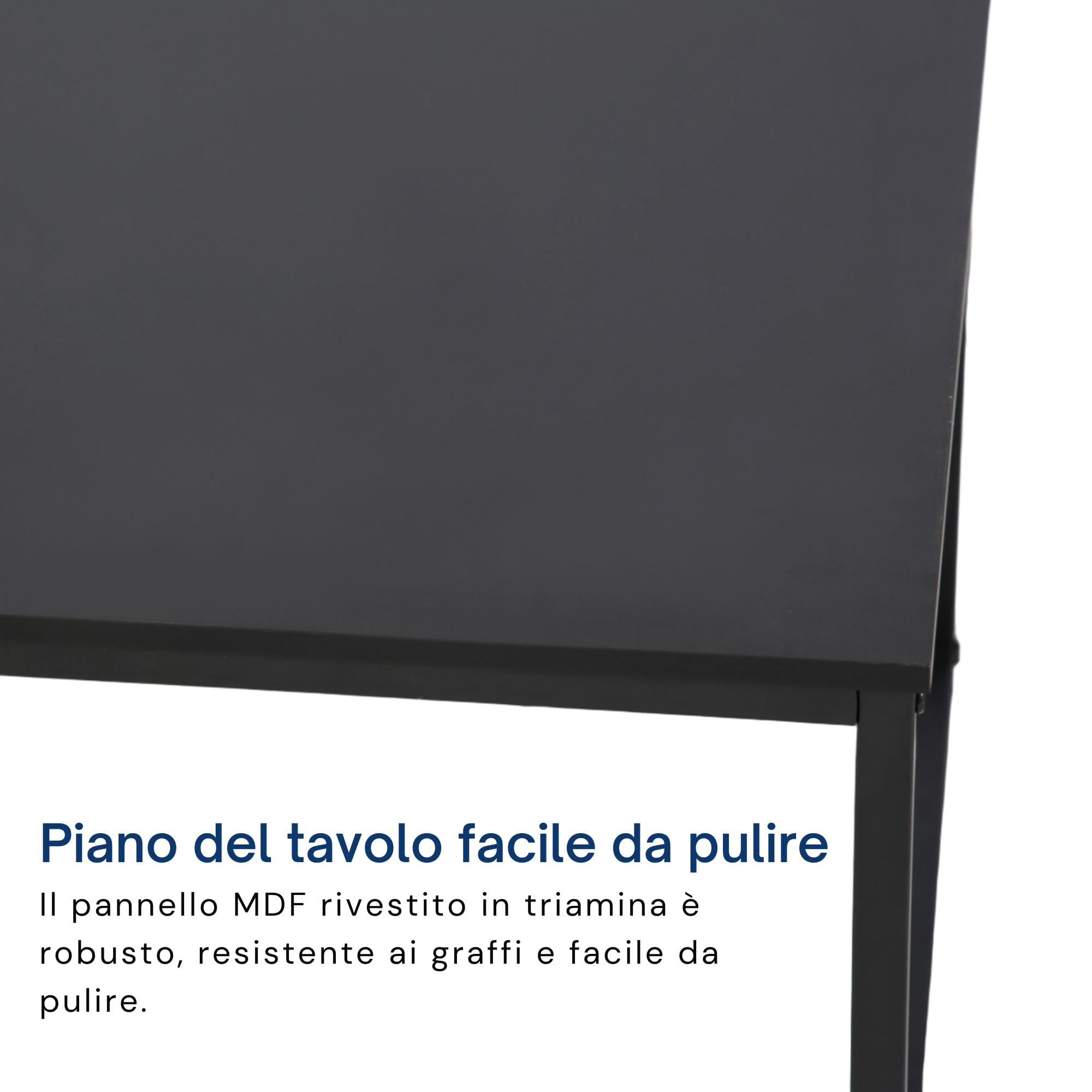 Tavolino da caffè, Tavolo da salotto, tavolino da soggiorno, tavolino da divano | Con ripiano e struttura in metallo verniciato a polvere | Facile da pulire e robusto | 102x52x42 cm (LxPxA) | Nero