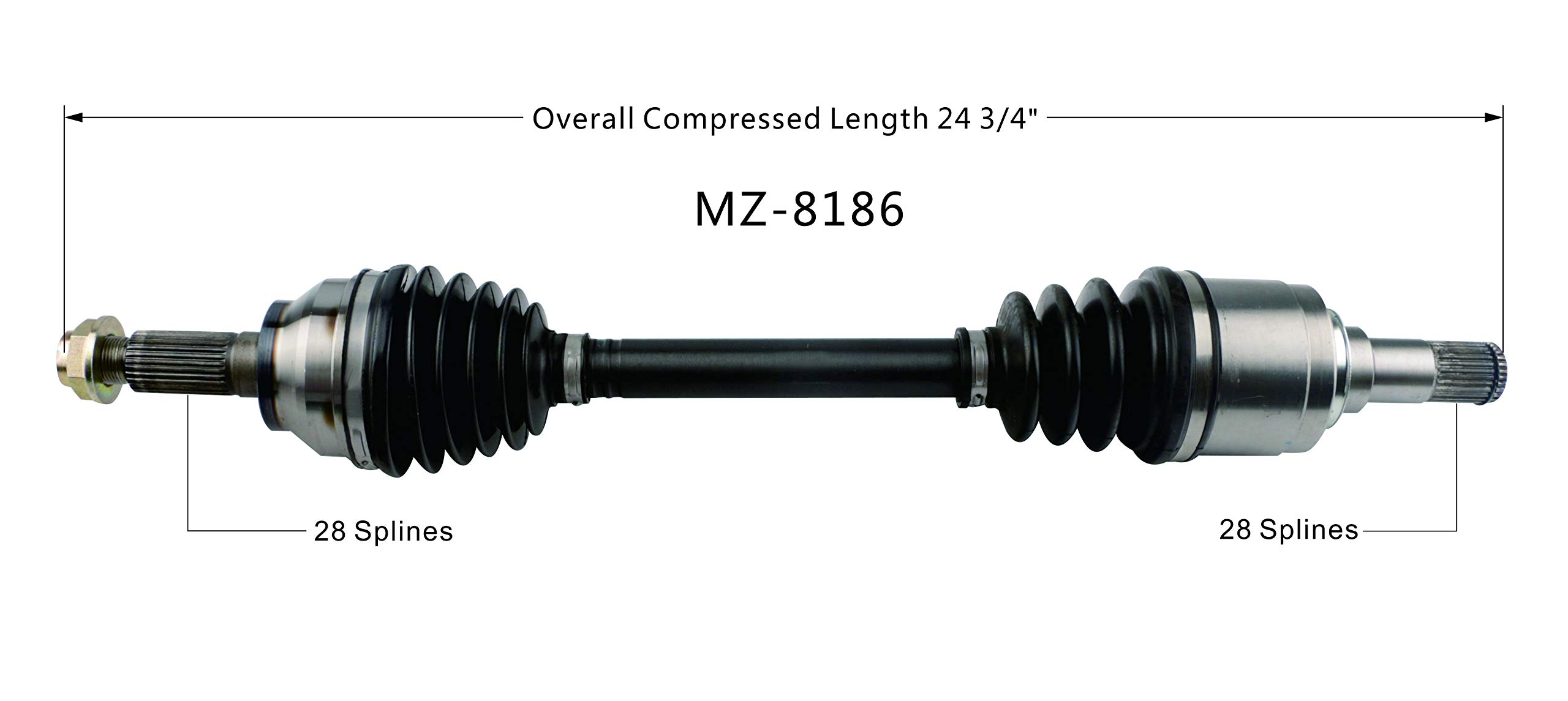 Amazon.com: TrakMotive MZ-8186 CV Axle, 1 Pack : Automotive