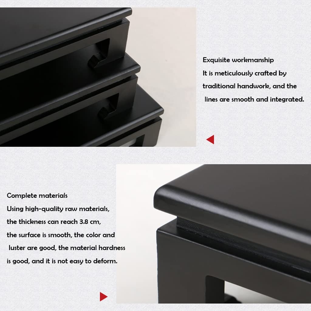 Espositore rettangolare in legno, base in finto legno, per acquari, vasi, bonsai e artigianato, ideale come decorazione per la casa per teiere ed esposizioni in pietra unica