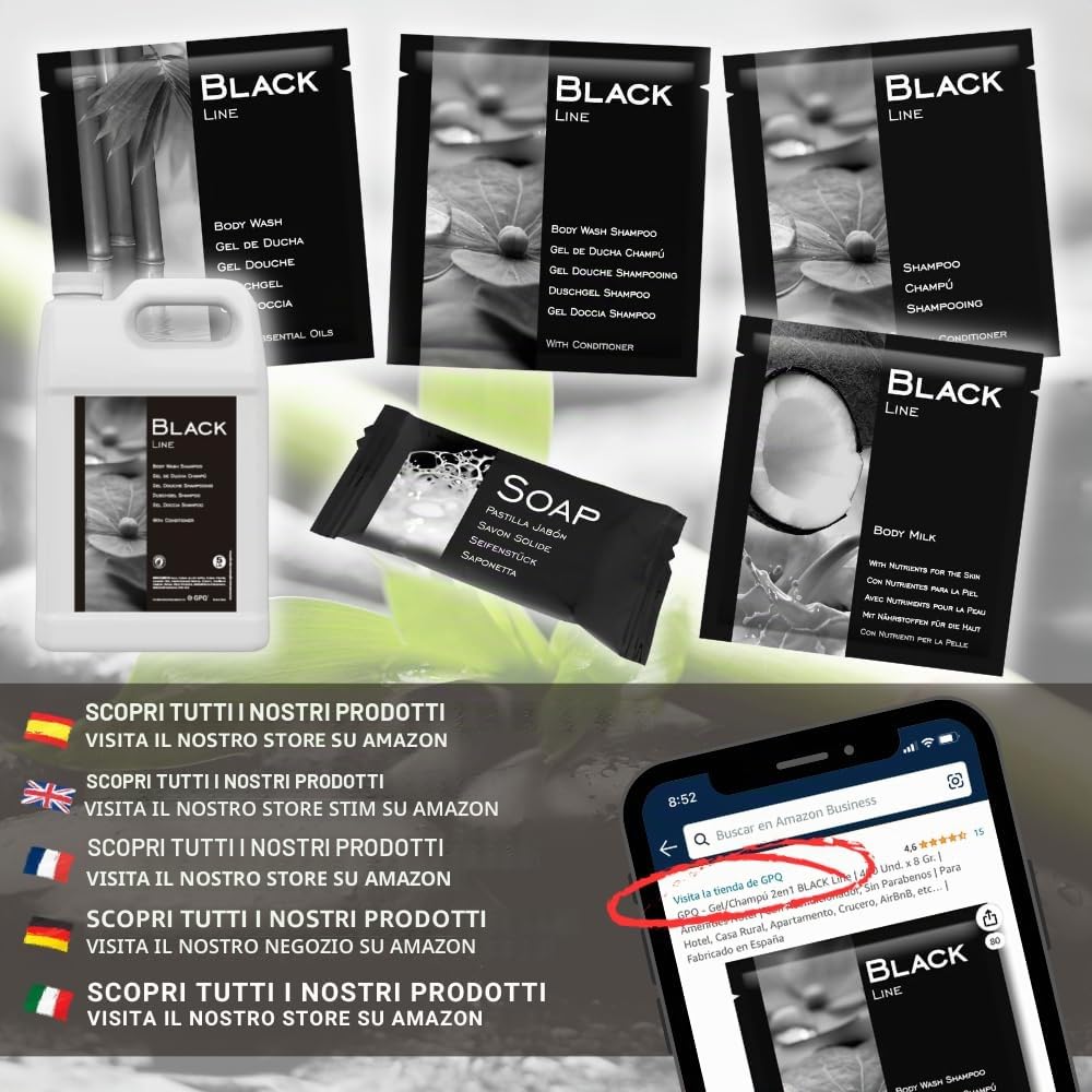 Saponetta BLACK LINE | 250 pz x 8g | Hotel, B&B, Casa Vacanze