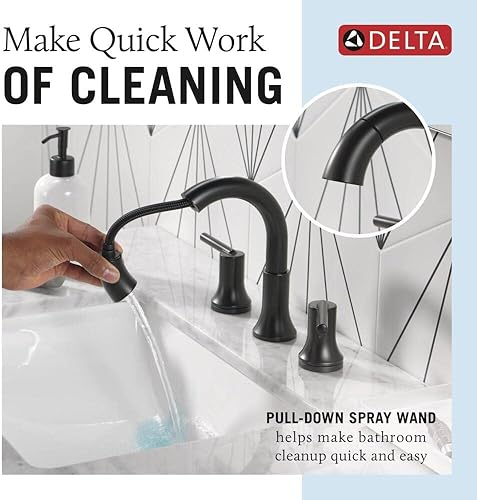 Miniatura 3 de DELTA FAUCET 3559-BLPD-DST Trinsic - Grifo de baño, color negro mate