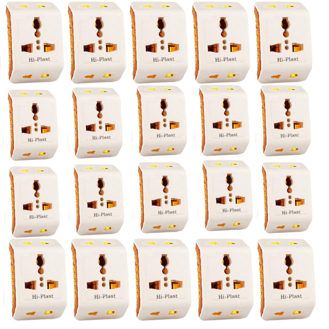 hi plasst pins n plugs Hi-Plasst 3 Pin Plug Adapter 6A & 10A (20 Pieces)– Universal Multi Plug Travel Converter – 3 Way Plug Socket for UK, US, EU Safe-picture-23