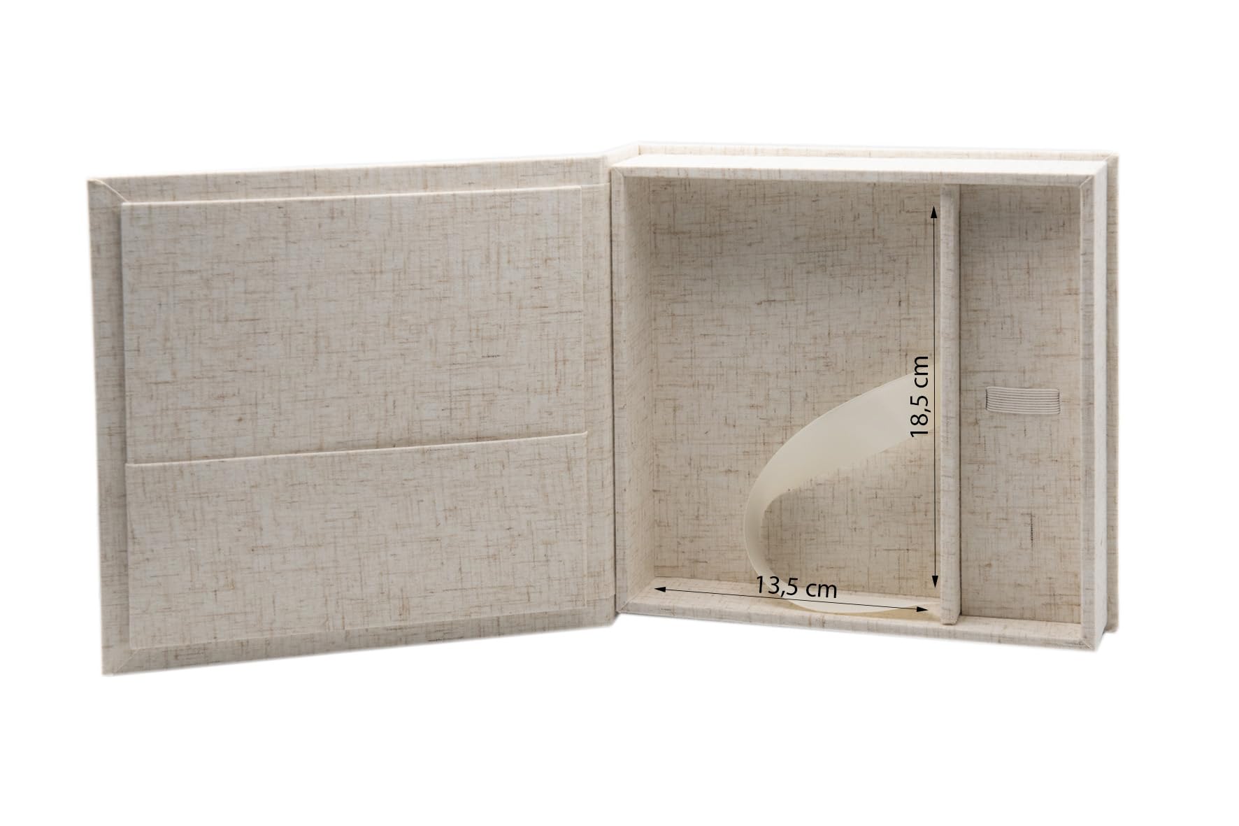 Boîte de rangement USB/DVD de mariage avec boîte photo, 13 x 18 cm, en lin (naturel)
