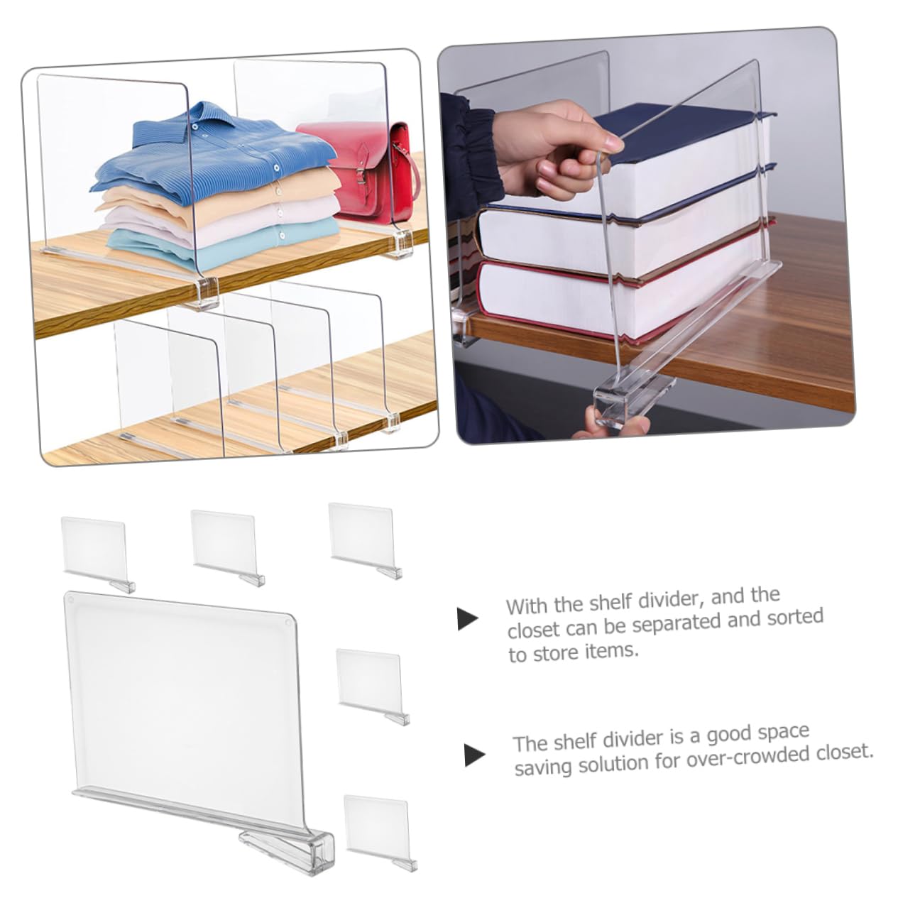 MAGICLULU Lot De 6 Séparateurs De Vêtements Réglables en Plastique Non Polyvalents pour Rangement Et Organisation De La Maison