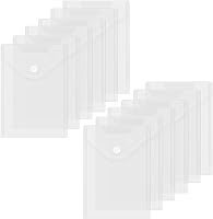 Vista 10 de Toplive Carpetas de archivo, 12 paquetes de sobres de plástico transparente A5, tamaño carta, impermeables, sobres de polietileno con cierre a