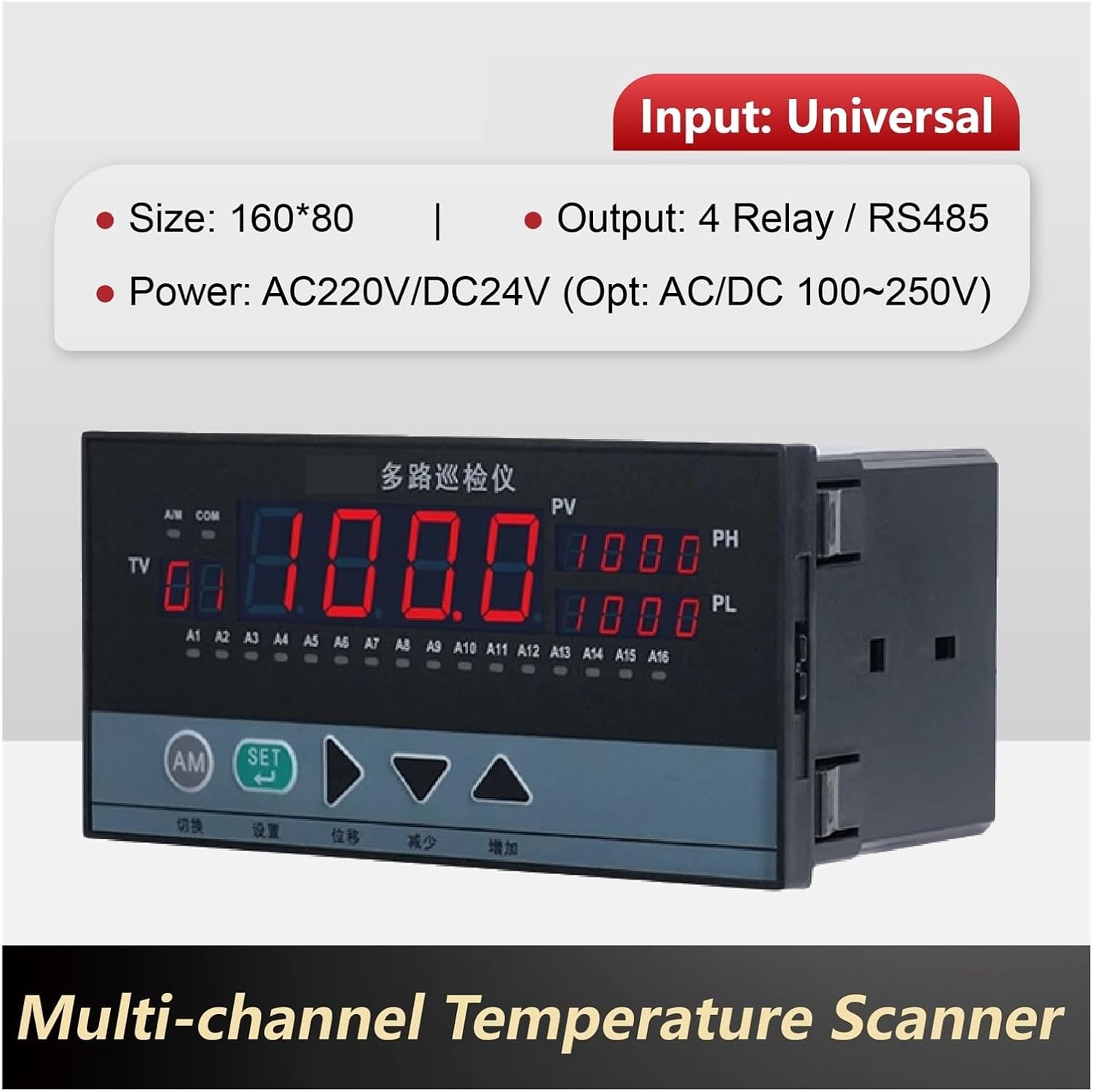 Multi-Channel Temperature Controller 8/16/24/32 Loop RS485 Modbus 4-20mA Industrial Temperature Monitor(32-Relay-485-DC24V)