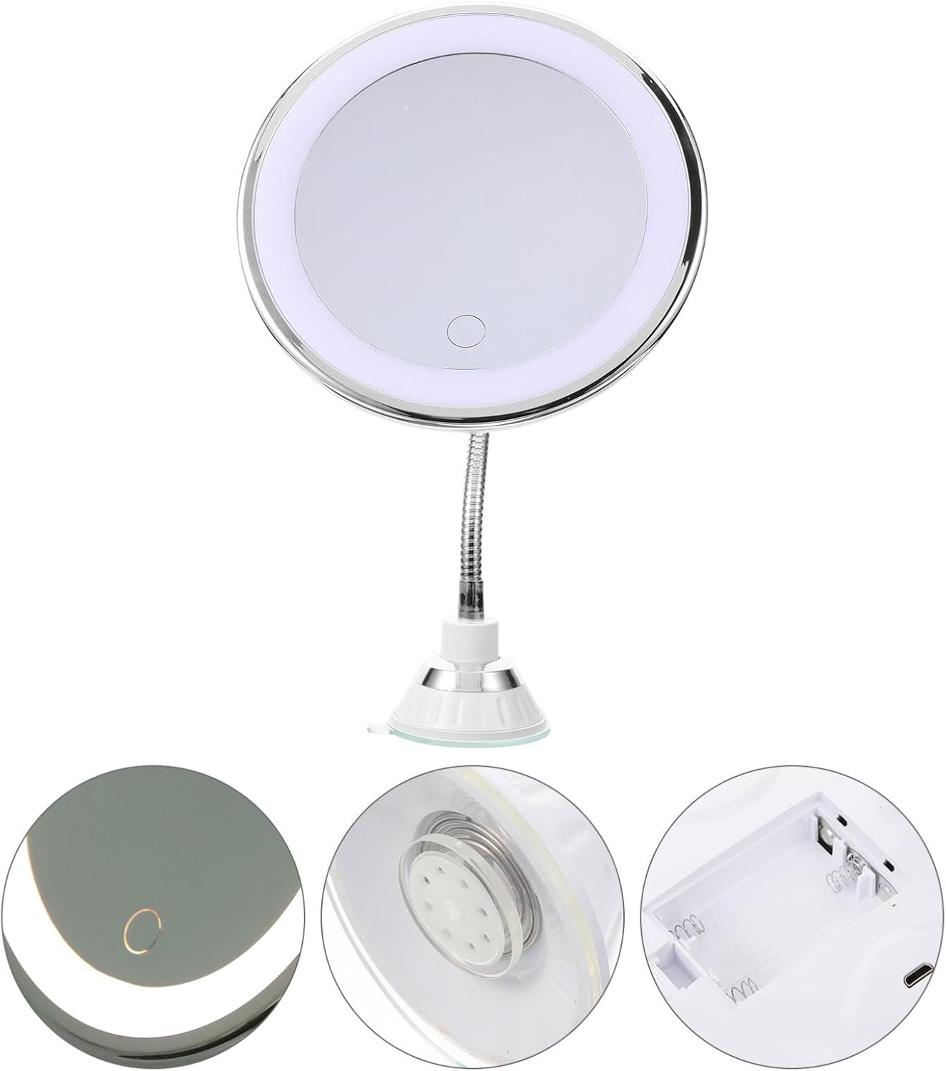 Led Lamp Makeup Mirror Dressing Mirror Practical Cosmetic Led USB Charge Wall Mount
