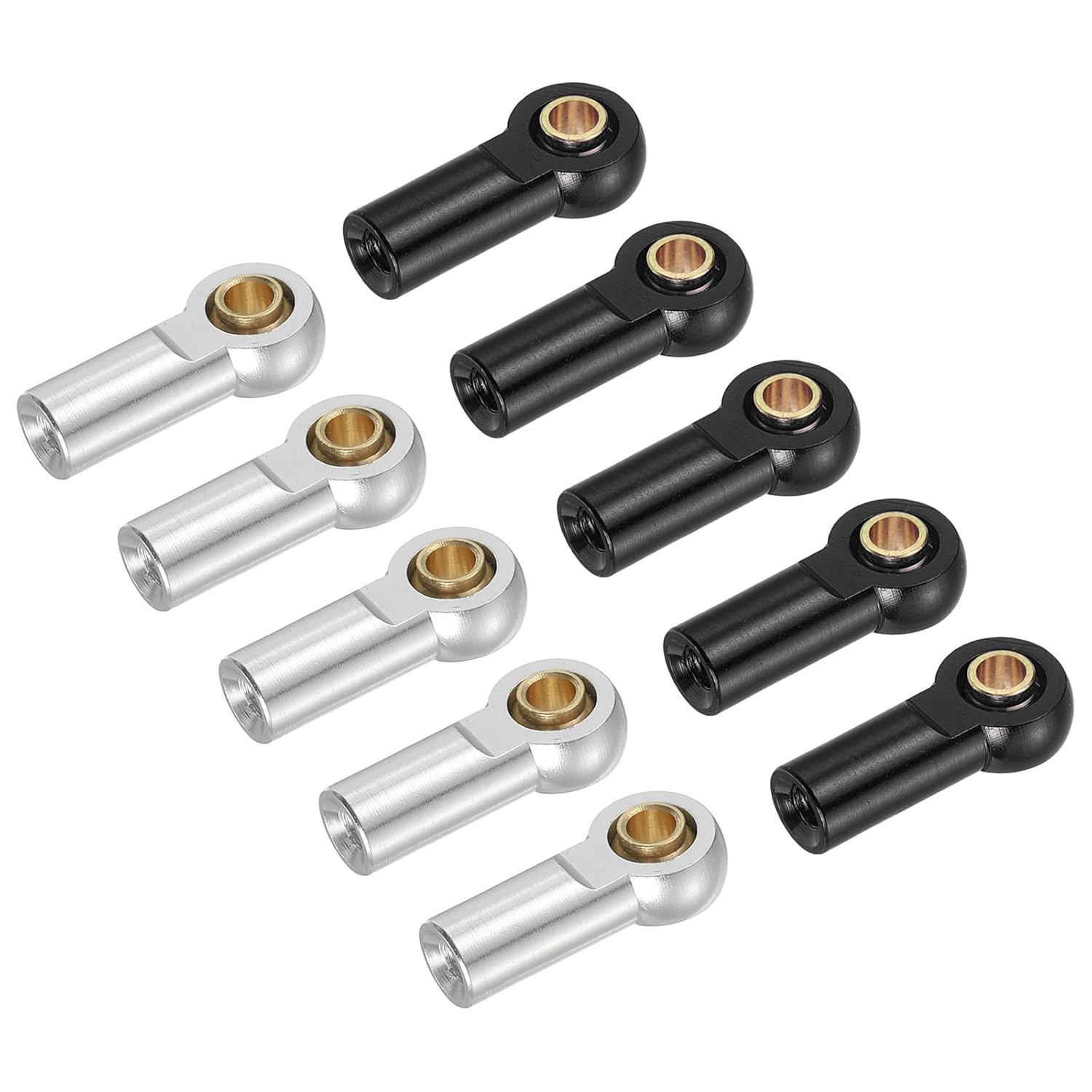 MECCANIXITY M3xL19mm Lever Steering Linkage Tie Rod Ball Head Link Joint End for RC Crawler Car 8 Pcs, Black