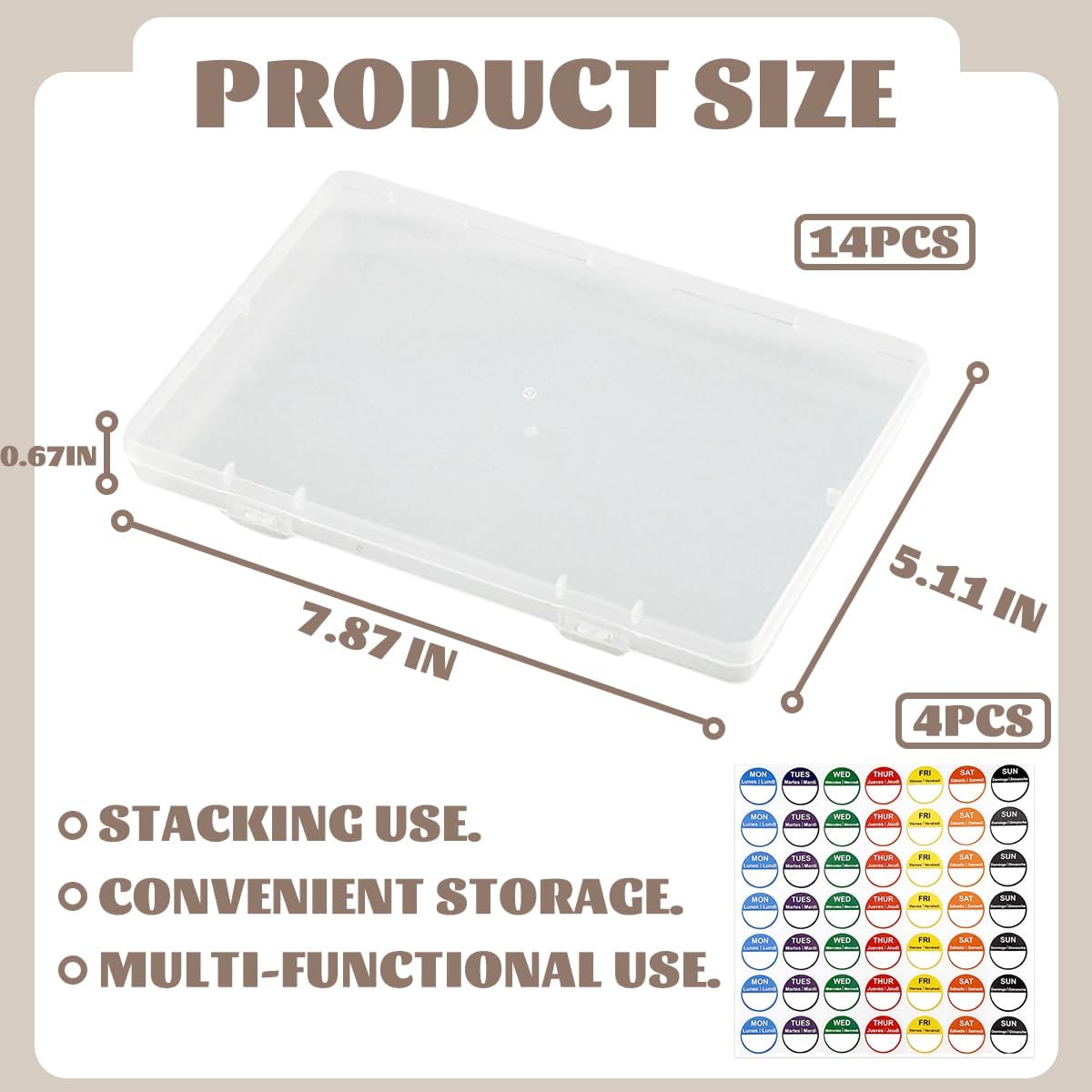 14 Pcs Stackable Water Drinks Bag Organiser,Bead Organizer,Small Storage Sontainers,Craft OrganizersTackle Box Organizer with Lidf for Beads, Art Work,DIY Crafts,and Fishing Gear