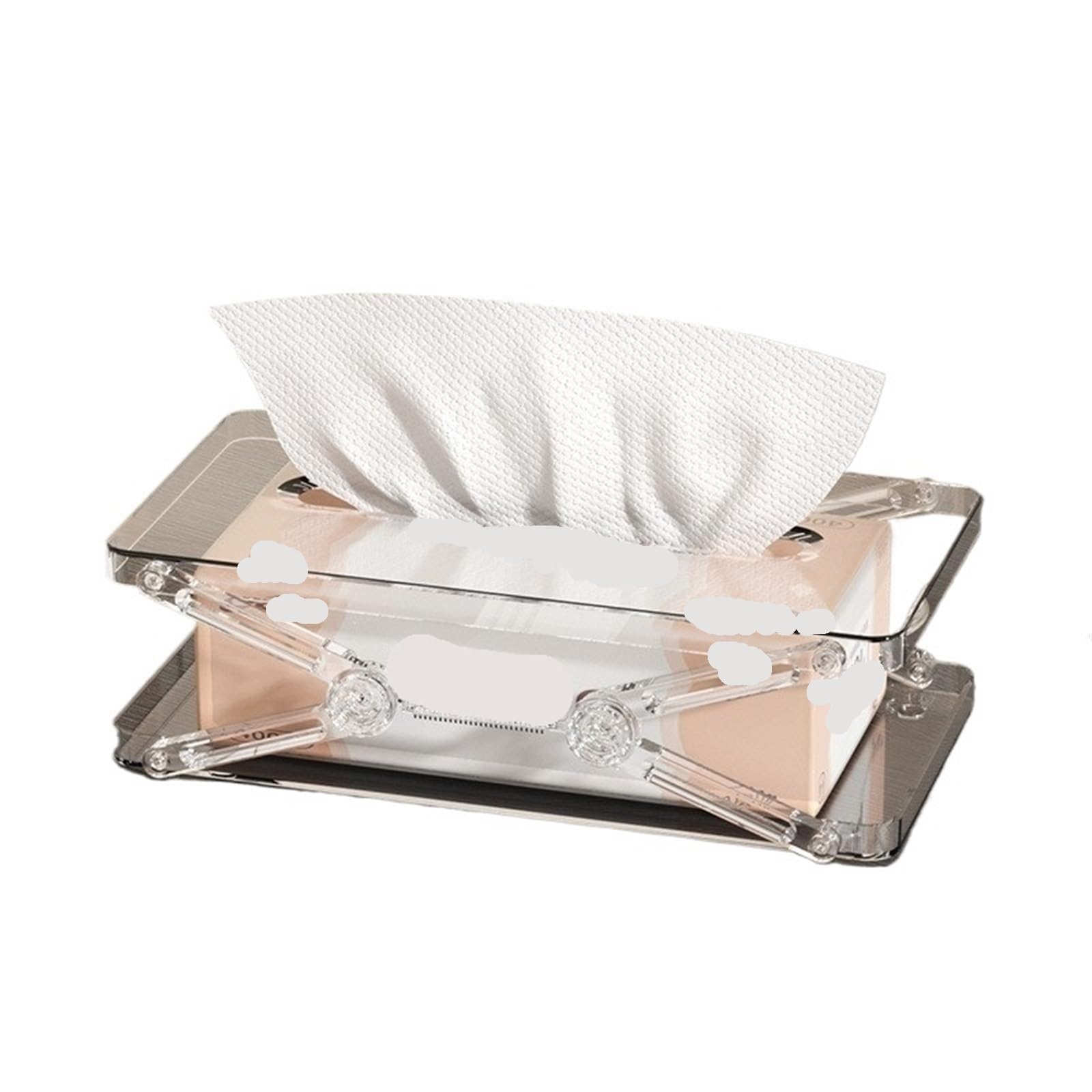 Ropicean 2pcs Telescopic Tissue Box Set - Stylish and Functional Desktop Organizer for Home and Office