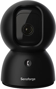 SensForge 2.5K Pan-Tilt Security Camera, 360 Dual-Band WiFi Camera for Home, Free AI Human & Pet Detection, 2-Day Cloud + 64GB SD Storage, Two-Way Talk, Optional AI + Storage Upgrade 1, Black