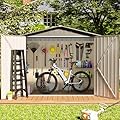 SENSWEET 6' x 4' Outdoor Metal Storage Shed, Outdoor Metal Shed, All-Weather Resistant Steel Garden Shed with Double Lockable Door, Waterproof Metal Garden Tool Storage Shed for Patio, Backyard, Lawn