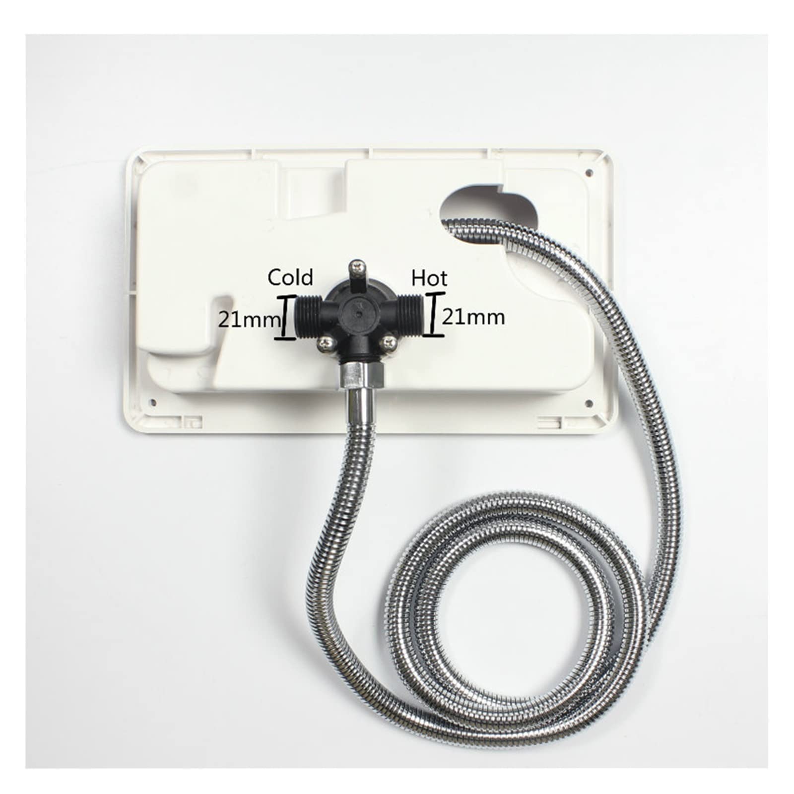 Kit de caja de ducha Exterior externa ajustable for caravana con candado, barco, Camper marino, autocaravana, accesorios for caravana(Bianco)