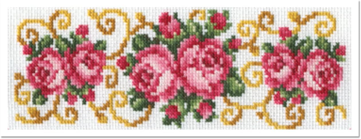 [WinCraftArt] Rose Vine DIY Cross Stitch Jacquard Tissue Cover Pattern Complete Kit