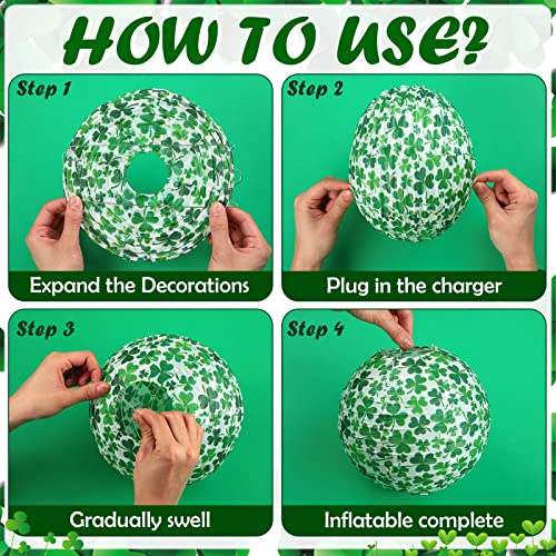 Image of Panelee 12 Pcs St Patricks Day Party Decorations Paper Lanterns Hanging Round Green Shamrock Lanterns for Irish Festive Office Classroom Party Decorations Indoor Outdoor