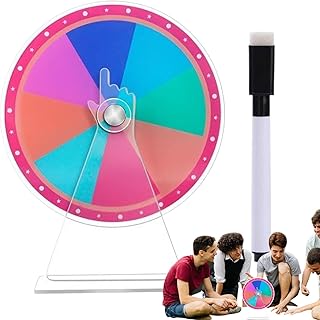 Generisch Gewinnrad Drehscheibe,Glücksrad - Acryl Glücksrad Mit Regenbogenfarben Und Abwischbarem Stift Für Tombolas, Verlosungen Und Fundraising Veranstaltungen