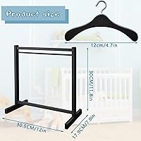 Vista 2 de Civaner Perchero de ropa de muñeca con colgador de madera para ropa de muñeca de 18 pulgadas, mini perchas para armario, accesorios de muebles