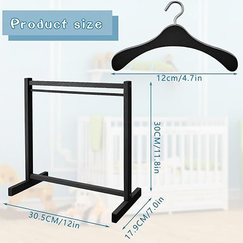 Miniatura 2 de Civaner Perchero de ropa de muñeca con colgador de madera para ropa de muñeca de 18 pulgadas, mini perchas para armario, accesorios de muebles