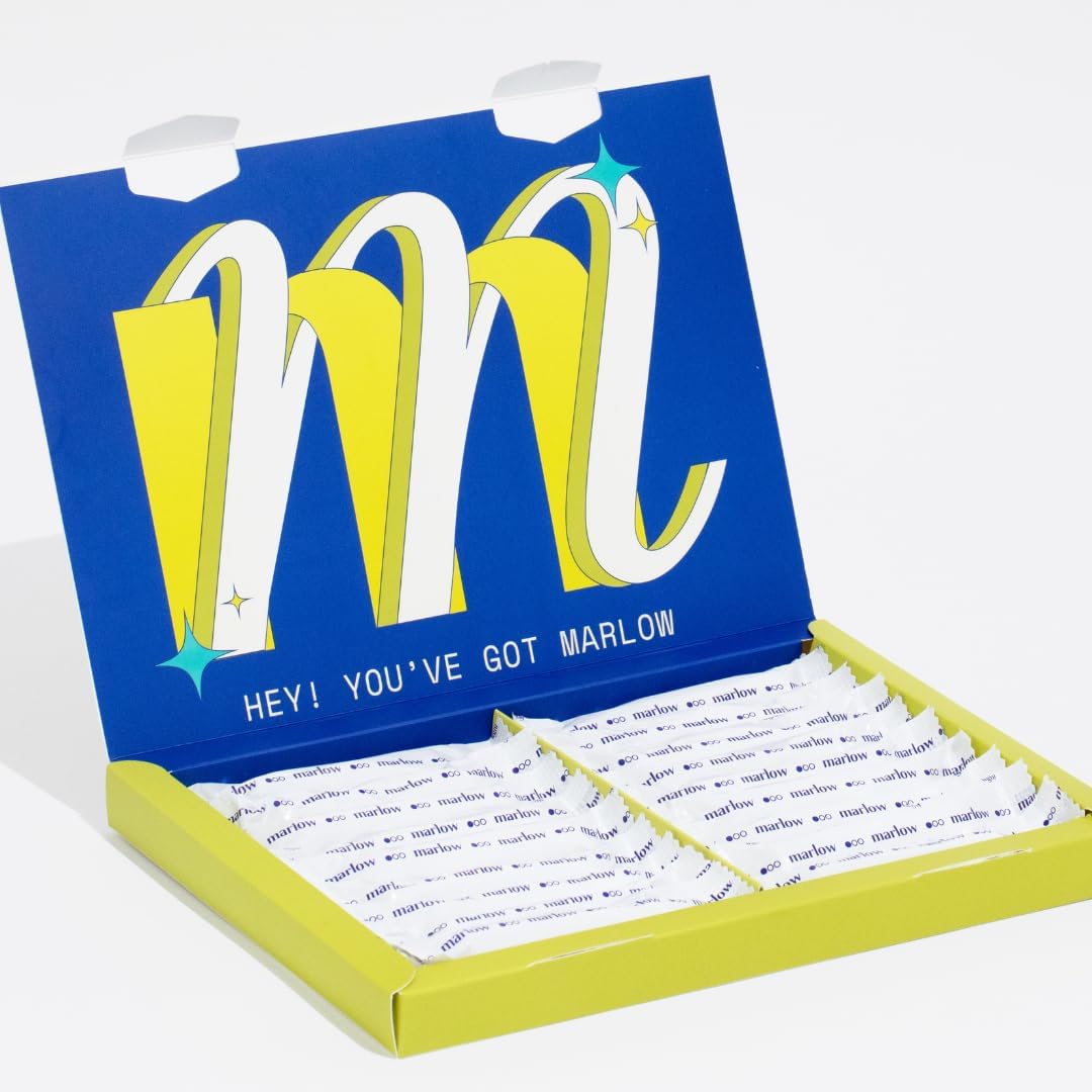 MARLOW100% Organic Cotton Easy Glide Tampons with Compact Applicator | Biodegradable Wrapping, Plant Based Applicator | 18 Count, Fragrance Free, Chlorine Free, Toxin Free… (Light)