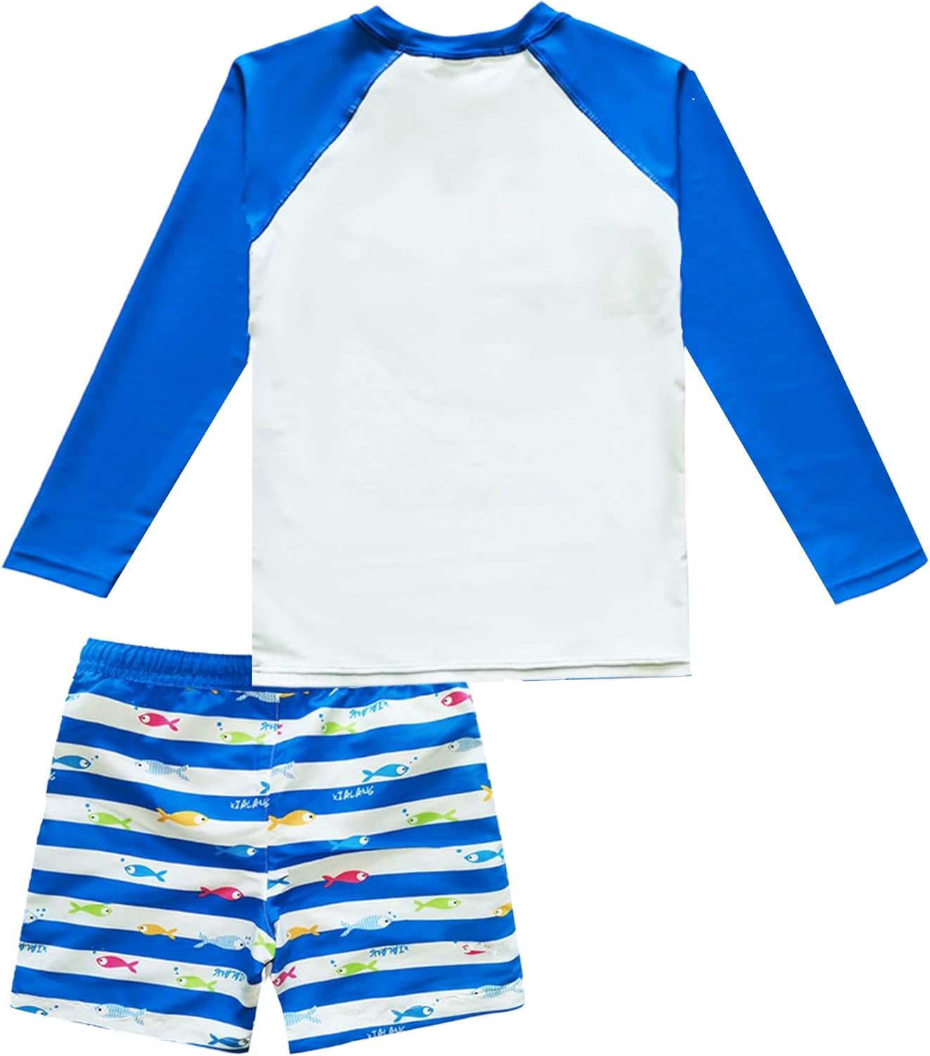 Boys Two Piece Rash Guard Swimsuits Sets Kids Long Sleeve Swim Trunks Bathing Suit Swimwear UPF 50+ - Image 3