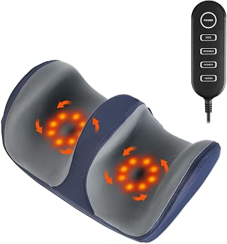 Shiatsu Foot Massager with Heat, Foot Massager Machine for Circulation and Pain Relief, Calf Massager with 3 Modes 3 Intensity Levels, Christmas Gifts for Mom Dad